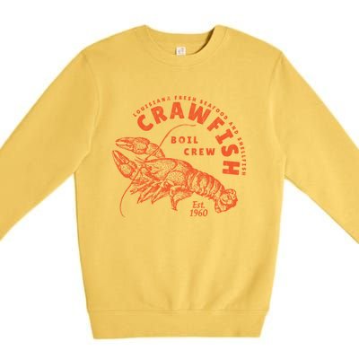 Crawfish Crew Retro Louisiana Cajun Seafood Gift Premium Crewneck Sweatshirt