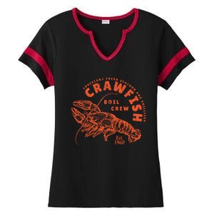 Crawfish Crew Retro Louisiana Cajun Seafood Gift Ladies Halftime Notch Neck Tee