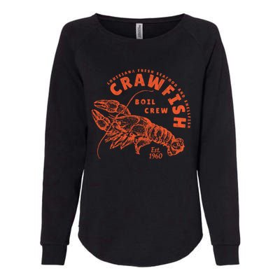 Crawfish Crew Retro Louisiana Cajun Seafood Gift Womens California Wash Sweatshirt