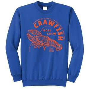 Crawfish Crew Retro Louisiana Cajun Seafood Gift Tall Sweatshirt