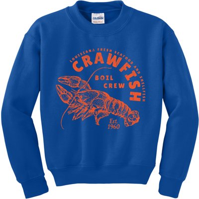 Crawfish Crew Retro Louisiana Cajun Seafood Gift Kids Sweatshirt