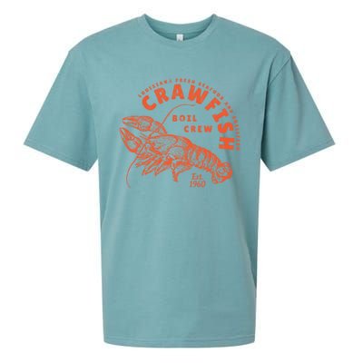 Crawfish Crew Retro Louisiana Cajun Seafood Gift Sueded Cloud Jersey T-Shirt