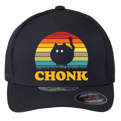 Chonk Cat Retro Vintage Flexfit Unipanel Trucker Cap