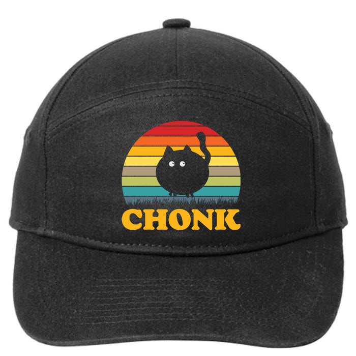 Chonk Cat Retro Vintage 7-Panel Snapback Hat