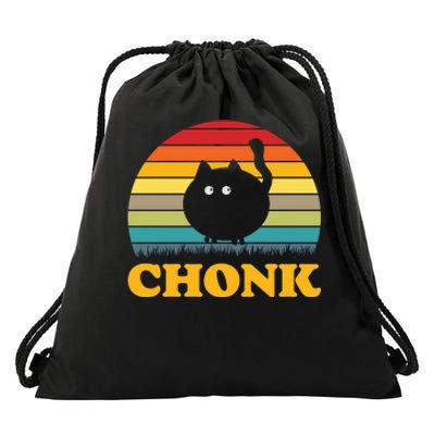 Chonk Cat Retro Vintage Drawstring Bag