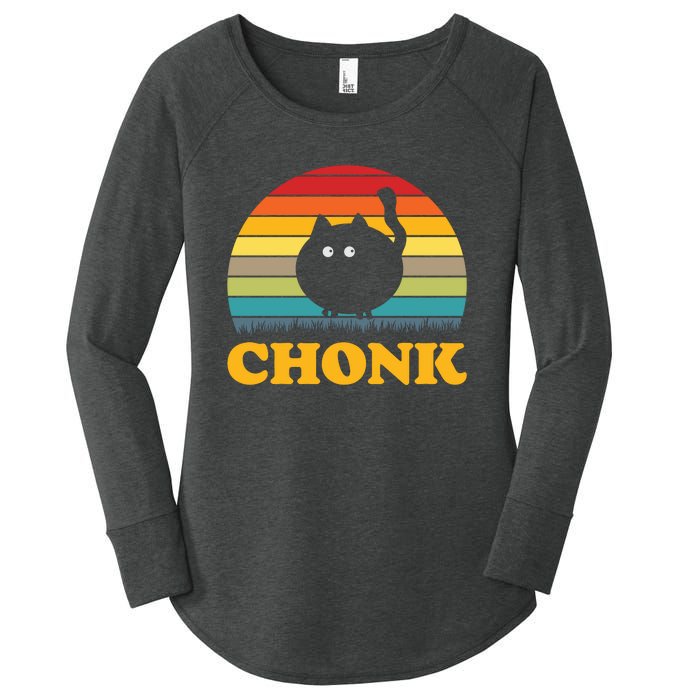 Chonk Cat Retro Vintage Women's Perfect Tri Tunic Long Sleeve Shirt