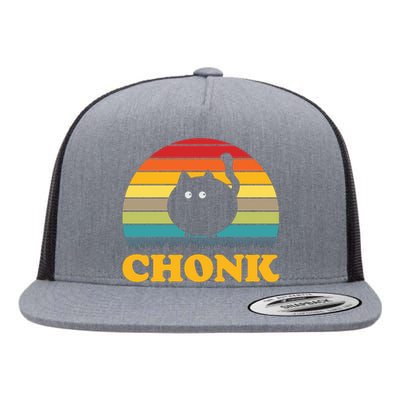 Chonk Cat Retro Vintage Flat Bill Trucker Hat