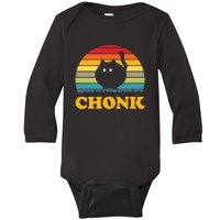 Chonk Cat Retro Vintage Baby Long Sleeve Bodysuit