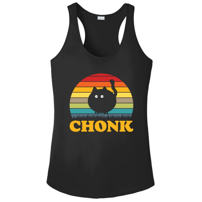 Chonk Cat Retro Vintage Ladies PosiCharge Competitor Racerback Tank