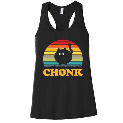 Chonk Cat Retro Vintage Women's Racerback Tank