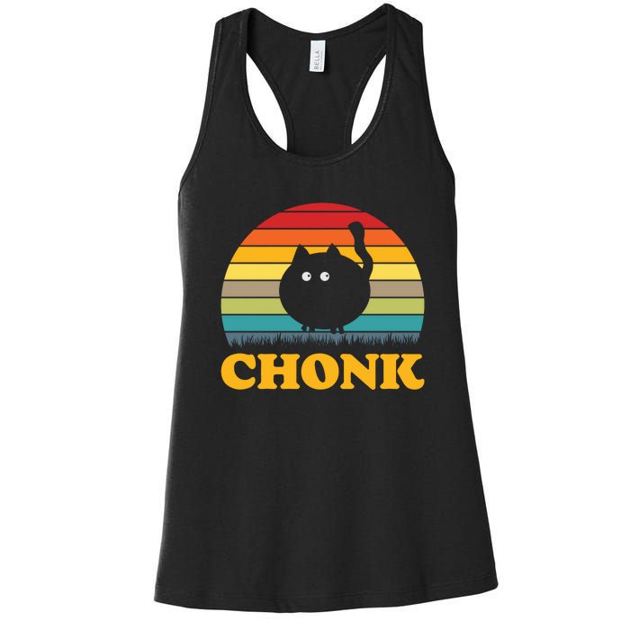 Chonk Cat Retro Vintage Women's Racerback Tank