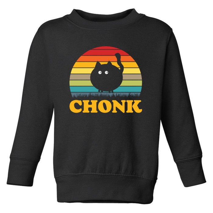 Chonk Cat Retro Vintage Toddler Sweatshirt