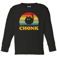 Chonk Cat Retro Vintage Toddler Long Sleeve Shirt