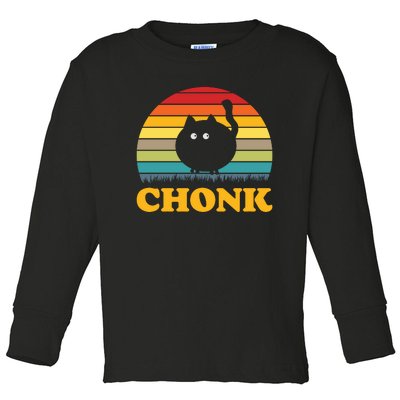 Chonk Cat Retro Vintage Toddler Long Sleeve Shirt