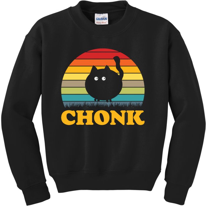 Chonk Cat Retro Vintage Kids Sweatshirt