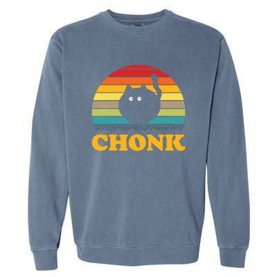 Chonk Cat Retro Vintage Garment-Dyed Sweatshirt