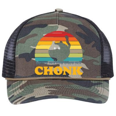 Chonk Cat Retro Vintage Retro Rope Trucker Hat Cap