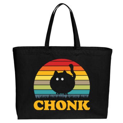 Chonk Cat Retro Vintage Cotton Canvas Jumbo Tote