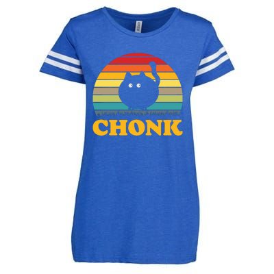 Chonk Cat Retro Vintage Enza Ladies Jersey Football T-Shirt