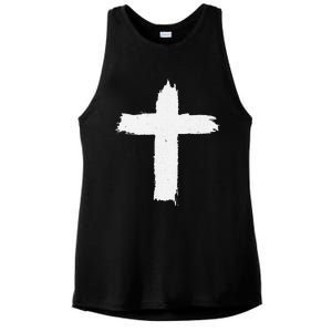 Christian Cross Religious Symbol Jesus Is King Forever Ladies PosiCharge Tri-Blend Wicking Tank