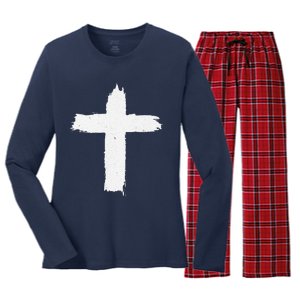 Christian Cross Religious Symbol Jesus Is King Forever Women's Long Sleeve Flannel Pajama Set 