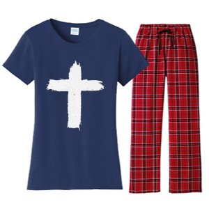 Christian Cross Religious Symbol Jesus Is King Forever Women's Flannel Pajama Set