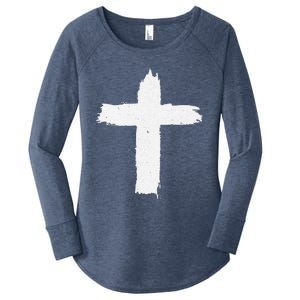 Christian Cross Religious Symbol Jesus Is King Forever Women's Perfect Tri Tunic Long Sleeve Shirt