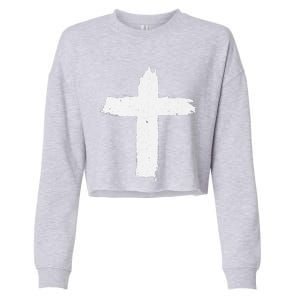 Christian Cross Religious Symbol Jesus Is King Forever Cropped Pullover Crew