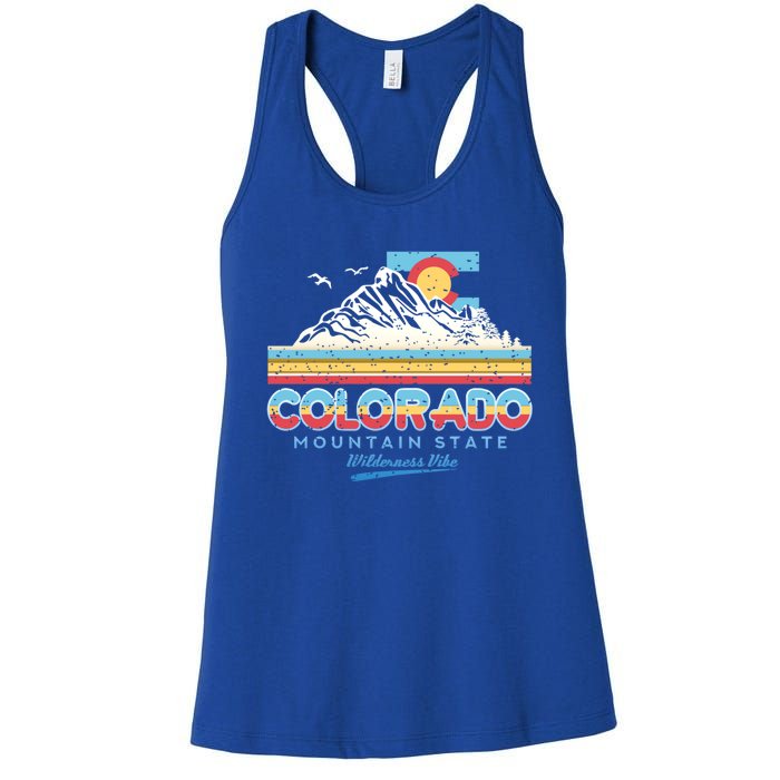 Classic Colorado Retro Colorful 80s Design Funny Gift Women's Racerback Tank