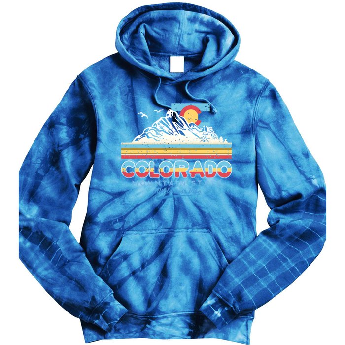 Classic Colorado Retro Colorful 80s Design Funny Gift Tie Dye Hoodie