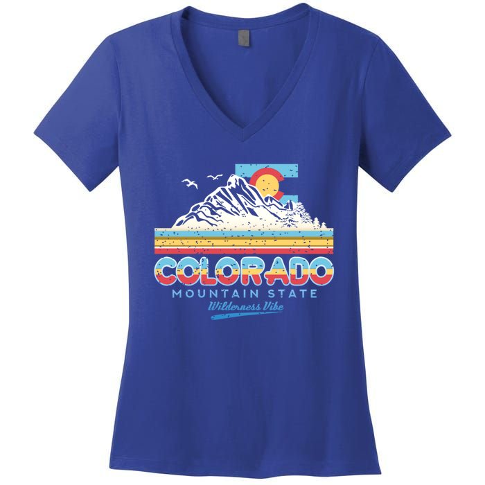 Classic Colorado Retro Colorful 80s Design Funny Gift Women's V-Neck T-Shirt