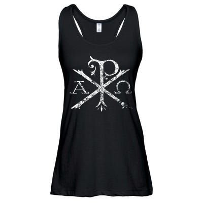 Christian Chi Rho Labarum Christogram Cross Faith Ladies Essential Flowy Tank