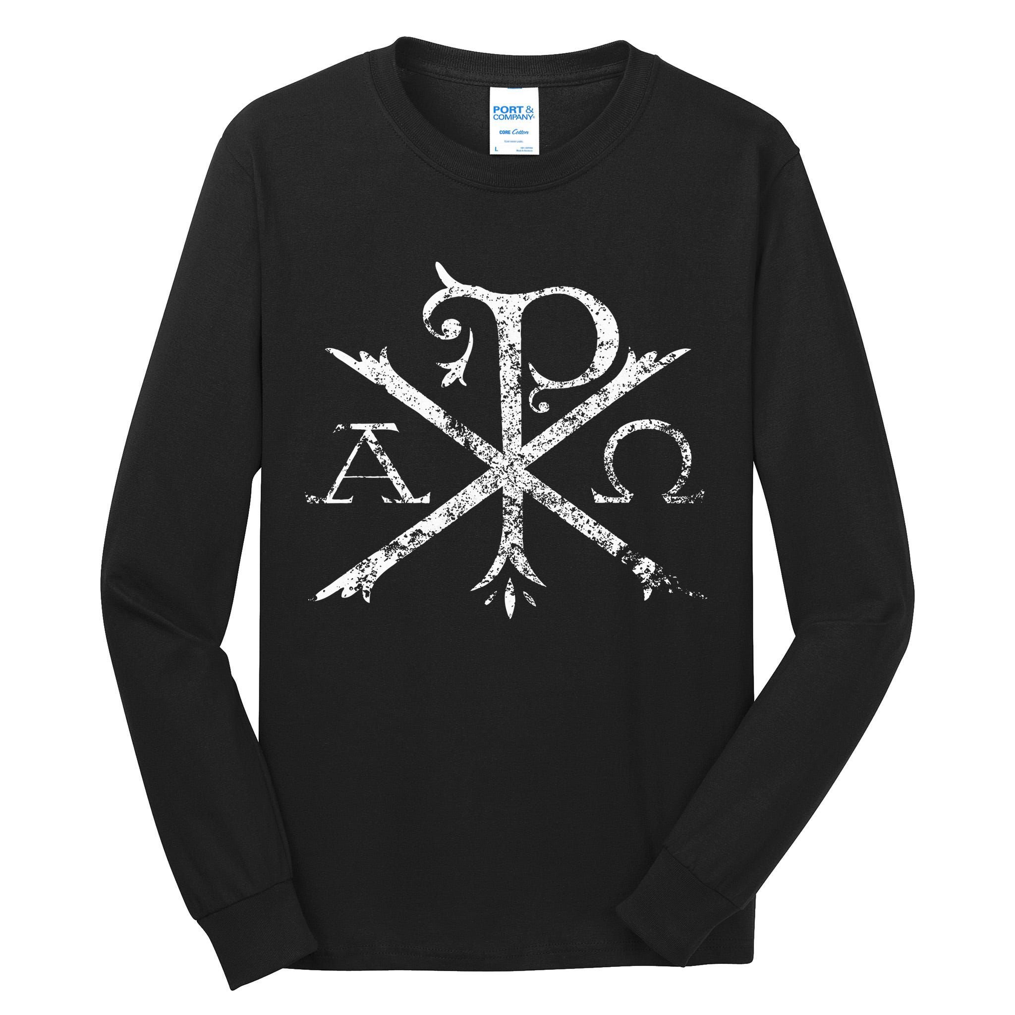 Christian Chi Rho Labarum Christogram Cross Faith Tall Long Sleeve T-Shirt