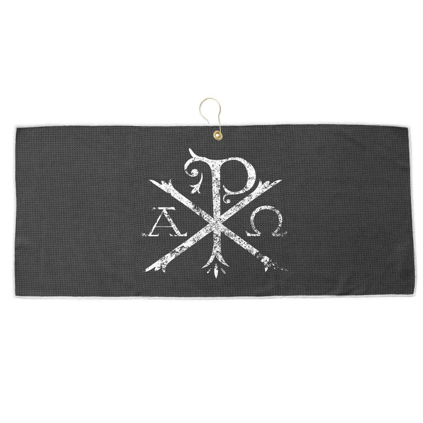 Christian Chi Rho Labarum Christogram Cross Faith Large Microfiber Waffle Golf Towel