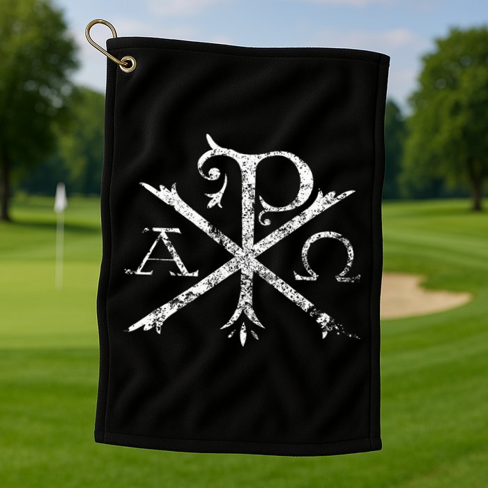 Christian Chi Rho Labarum Christogram Cross Faith Golf Towel