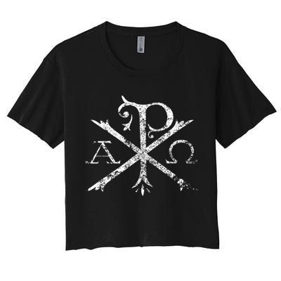 Christian Chi Rho Labarum Christogram Cross Faith Crop Top