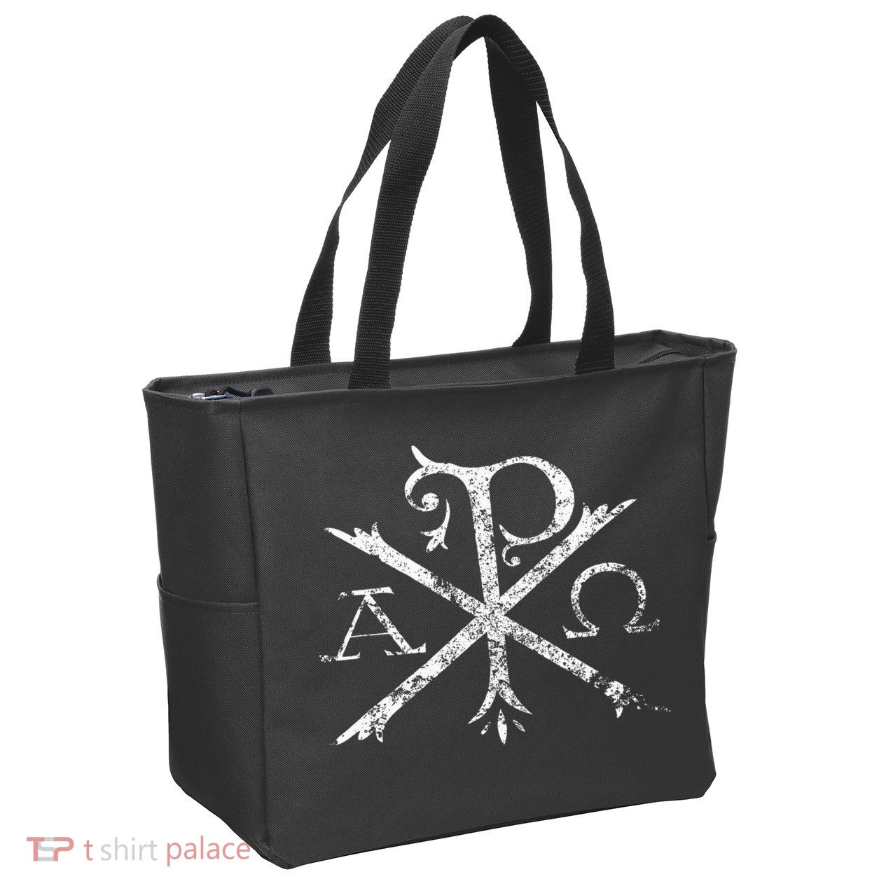 Christian Chi Rho Labarum Christogram Cross Faith Zip Tote Bag