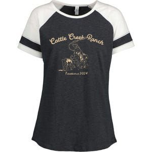 Cattle Creek Roping Country Enza Ladies Jersey Colorblock Tee