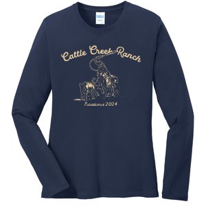 Cattle Creek Roping Country Ladies Long Sleeve Shirt