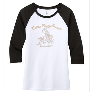 Cattle Creek Roping Country Women's Tri-Blend 3/4-Sleeve Raglan Shirt