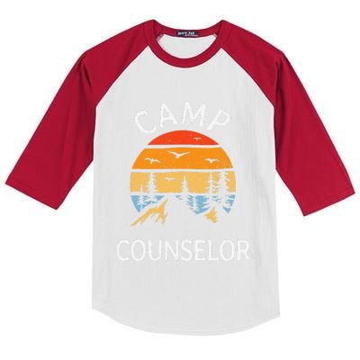 Camp Counselor Retro Summer Director Camper Staff Camping Kids Colorblock Raglan Jersey