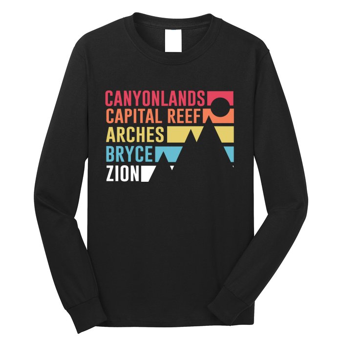 Canyonlands Capital Reef Arches Zion Bryce Utahs National Parks Long Sleeve Shirt