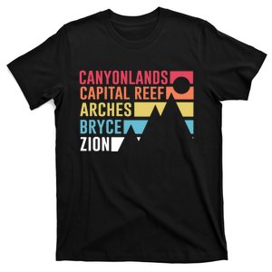 Canyonlands Capital Reef Arches Zion Bryce Utahs National Parks T-Shirt