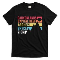 Canyonlands Capital Reef Arches Zion Bryce Utahs National Parks T-Shirt