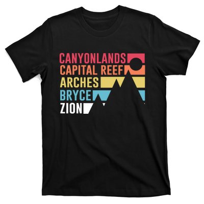 Canyonlands Capital Reef Arches Zion Bryce Utahs National Parks T-Shirt