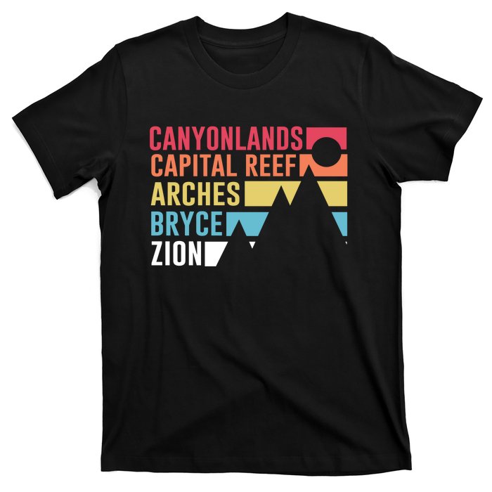 Canyonlands Capital Reef Arches Zion Bryce Utahs National Parks T-Shirt