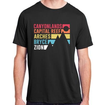 Canyonlands Capital Reef Arches Zion Bryce Utahs National Parks Adult ChromaSoft Performance T-Shirt