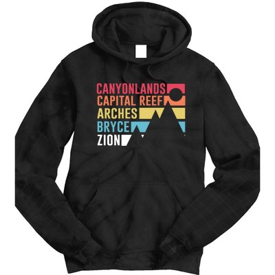 Canyonlands Capital Reef Arches Zion Bryce Utahs National Parks Tie Dye Hoodie