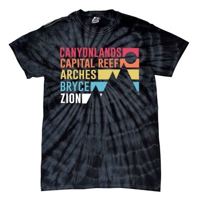 Canyonlands Capital Reef Arches Zion Bryce Utahs National Parks Tie-Dye T-Shirt