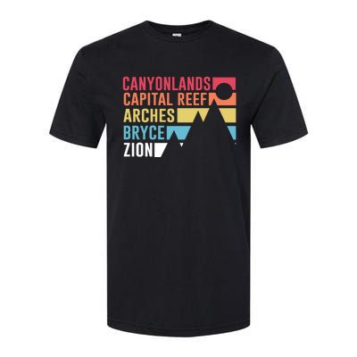 Canyonlands Capital Reef Arches Zion Bryce Utahs National Parks Softstyle CVC T-Shirt